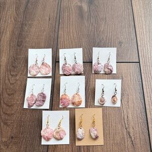 Elegant Pink Shell Earrings - SET OF EIGHT